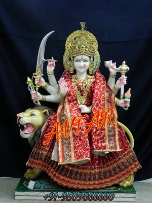 Marble Durga Statue-4 Feet